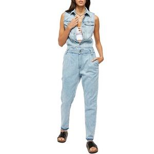 Free People Fast Cars Denim Jumpsuit